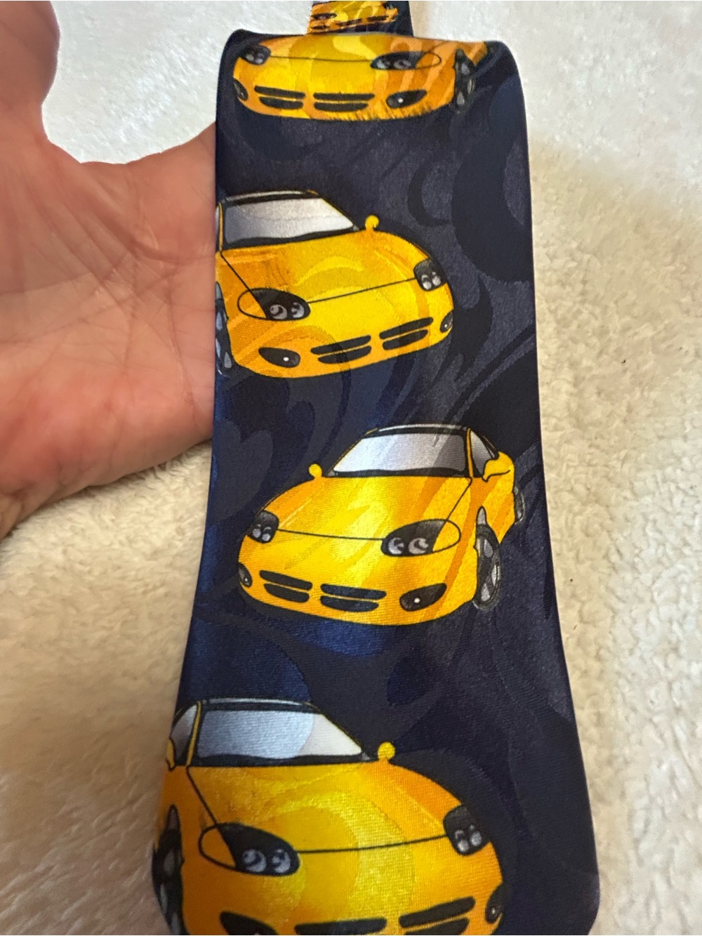🎁3 for $30 - Yellow Car Print Necktie